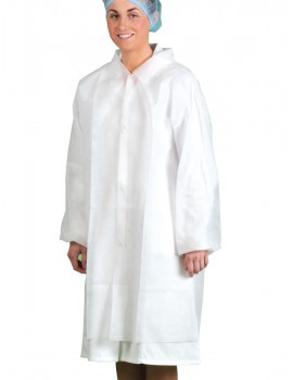 D118 - Disposable Visitors Coat White Case of 200    Clothing  